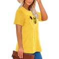 thumbnail image 3 of Anbech Butterfly Sunflower Plus Size T-Shirts for Women Graphic Heart and Sunflower Print Oversize Short Sleeves T-Shirt with Round Neck, 3 of 9