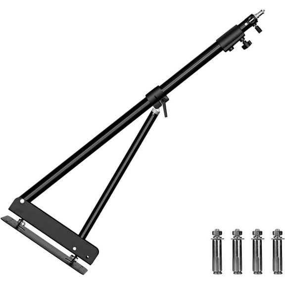 ShowMaven Wall-Mounted Boom Arm for Ring Light, Monolight, Softbox, Umbrella, Reflector, Support 160 Degree Rotation, Max Length 67in/169cm