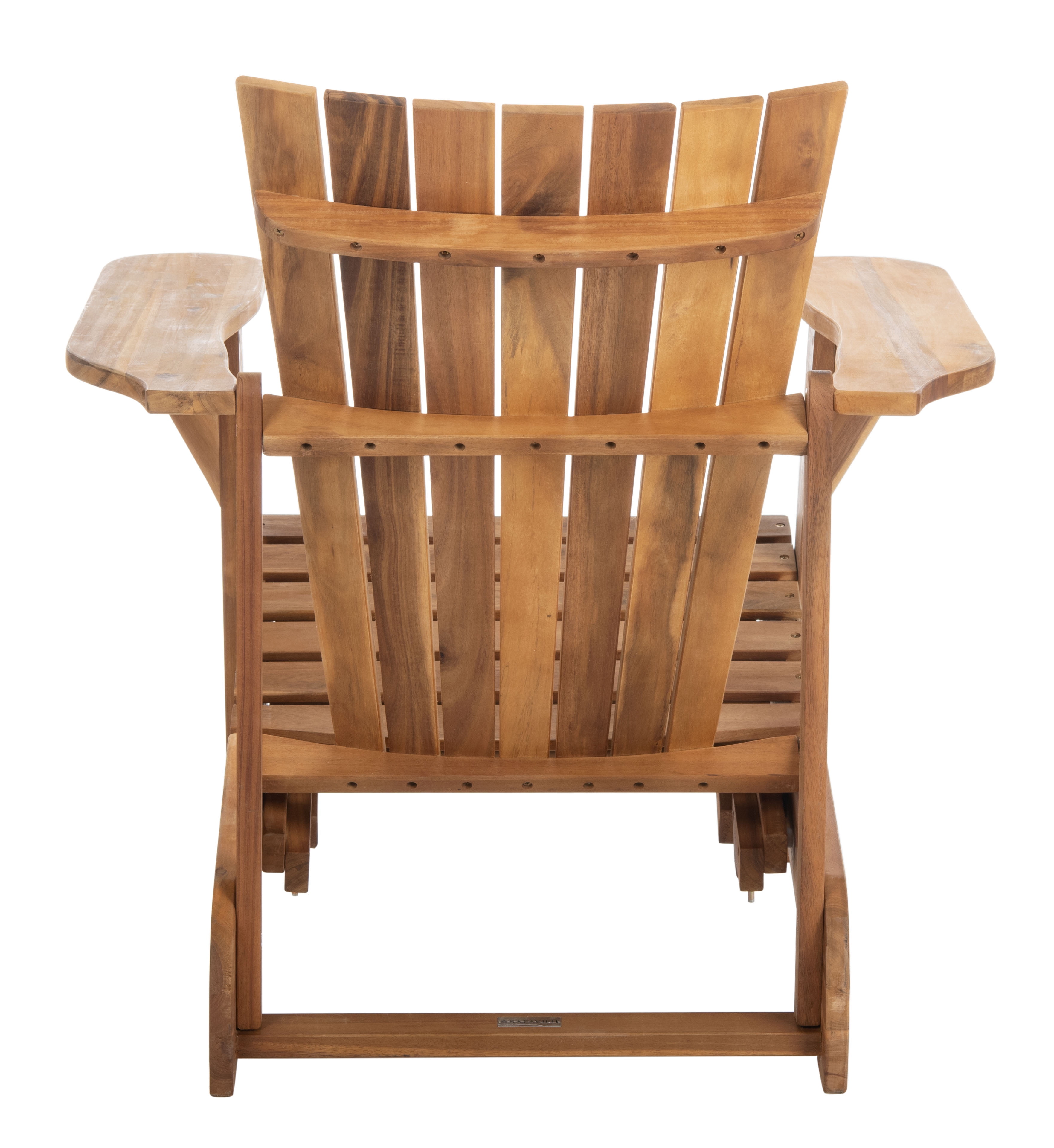 Safavieh Merlin Acacia Wood Adirondack Chair w/ Retractable Footrest in Natural