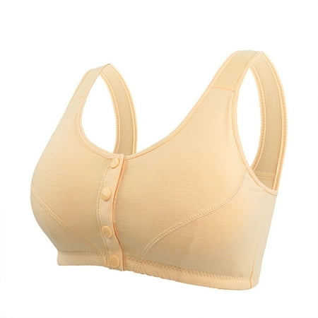 Yubnlvae Nursing Bras ( Beige 36-50 ) Moona Bra for Senior Front Closure Breathable Bra for Seniors Wirefree Bras for Older Women