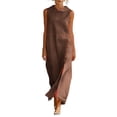thumbnail image 2 of Qzwdhjm Womens Linen Sleeveless Maxi Dress Cowl Neck Side Slit Dressy Casual Tank Dresses with Buttons for Summer Lounge Vacation, 2 of 7