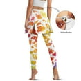 thumbnail image 4 of COEQINE Women High Waist Yoga Skirted Legging for Women with Pockets Orange Cow Spot Print Pleated Tennis Skirts with Leggings Elastic Breathable Golf Leggings, 3XL, 4 of 7
