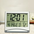 thumbnail image 3 of JINGT Temperature Alarm Clock LCD Digital Wall Clock Table Calendar Clock,Silver, 3 of 9
