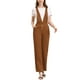 thumbnail image 5 of INSPIRAR CHIC Mono de Mujer Pantalones de Pierna Ancha con Bolsillos Laterales Tirantes Largos Color Marrón, 5 of 7