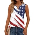 thumbnail image 5 of 250th Anniversary Tank Top for Women 1776-2026 - Patriotic Vintage USA Flag Button Detail Square Neck Sleeveless Tee - Patriotic Graphic Casual Summer Top White L, 5 of 6