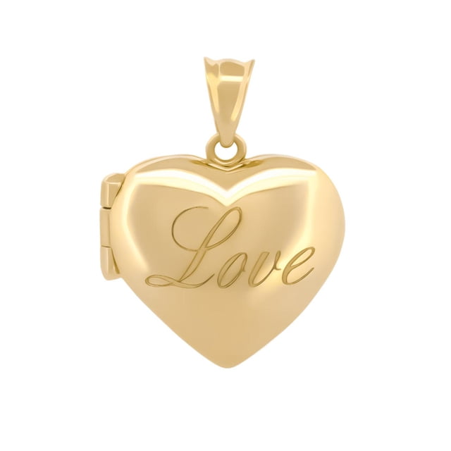 Dije Corazón Relicario Casa del Anillo Love Oro Sólido 10K