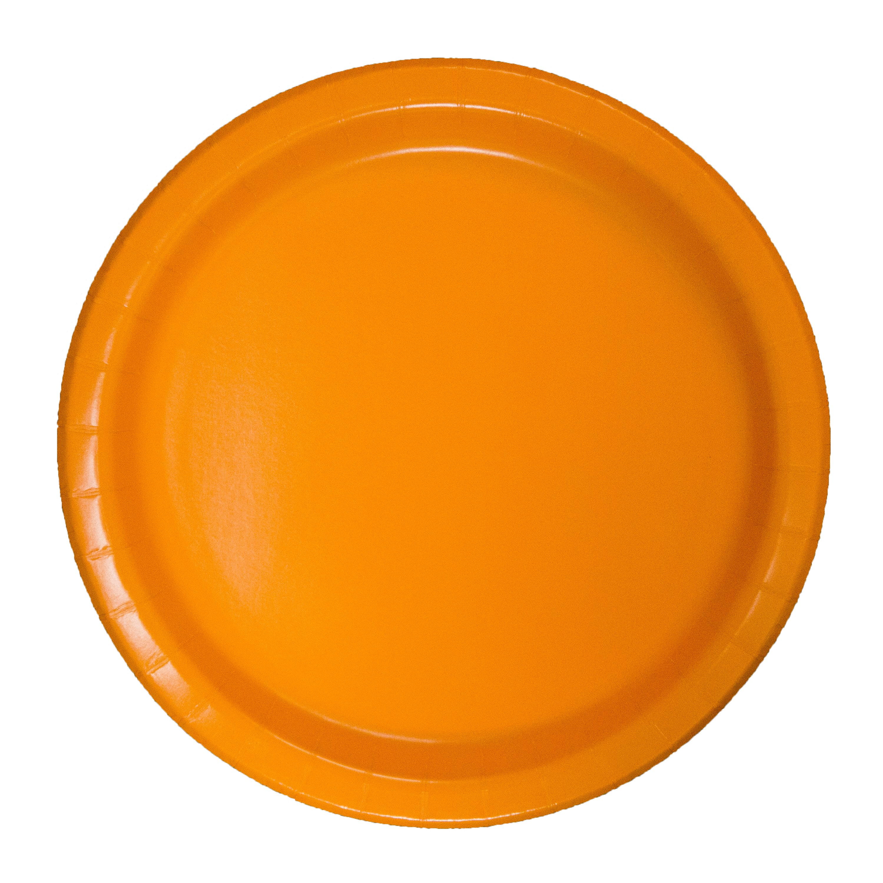 Way To Celebrate! Tangerine Orange Paper Dinner Plates, 9in, 20ct