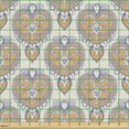 thumbnail image 2 of Floral Fabric by the Yard Upholstery, Vintage Style Print of Flower Ornaments in Soft Blooming Summer Tones, Decorative Fabric for DIY and Home Accents, Eggshell and Blue Violet by Ambesonne, 2 of 5