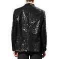 thumbnail image 3 of CHAQUETA DE DEPORTIVA CON LENTEJUELAS PARA HOMBRES INSPIRE CHIC, CON SOLAPA DE CHALECO, UN BOTÓN, BODA, BLAZER BRILLANTE XL NEGRO, 3 of 7