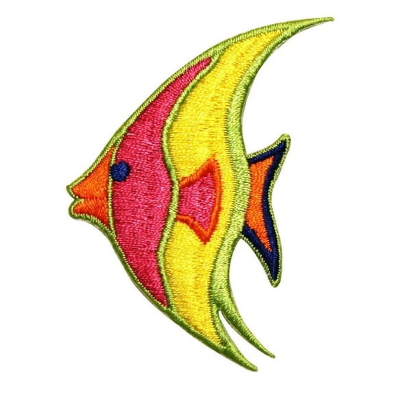 ID 0181 Tropical Fish Patch Ocean Swimming Embroidered Iron On Applique