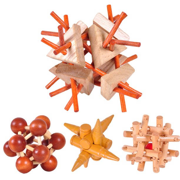 Gwong Juguete Puzzle de madera CUBE Kongming Luban Lock Cerebro Teaser IQ desafiante Regalo de juguete Gwong 30003004