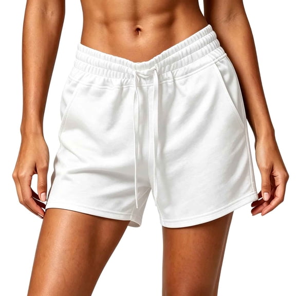 Squevariel Plus Size Athletic Shorts for Women Running Workout Summer Elastic Waist Shorts Solid Color Casual Sports Shorts with Pockets