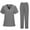 Gray, variant on Nursing Sets for Women Two Piece Casual Outfit Short Sleeve V Neck Tunic and High Waisted Trousers Women's Pajamas Sets