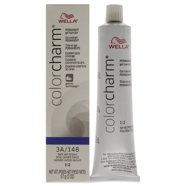 Tinte para cabello Color Charm Wella 148 3A Castaño ceniza oscuro 2 oz