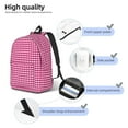 thumbnail image 4 of Yiaed Pink Gingham Print Backpack, Premium Laptop Backpack, Travel Backpack for Women, Lightweight Backpacks, Comfortable Back Pack-Medium, 4 of 7