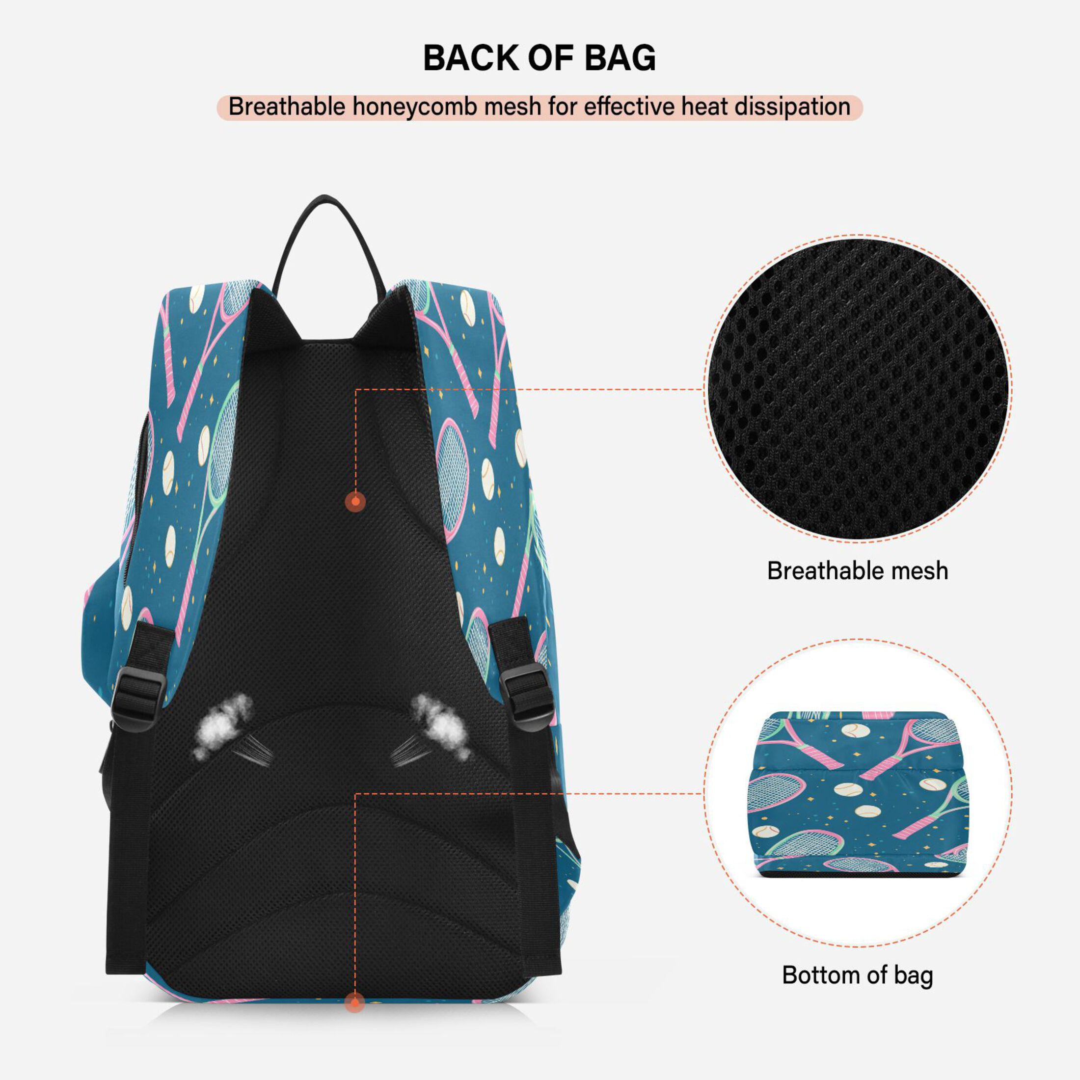 2 Racquet Holder Tennis Backpack Tennis Racket Covers Gym Bags Tennis
