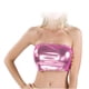 thumbnail image 1 of Top Bandeau para mujer Camisola sin Top Traje de baño Color sólido para Festival de música Escenario Danza del vientre Traje de club , Rosado, 1 of 7