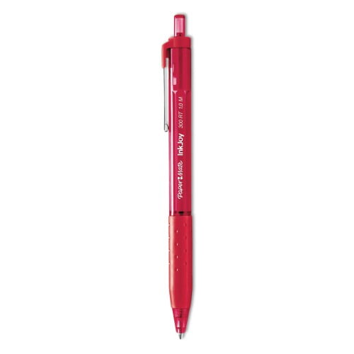 New Paper Mate InkJoy 300 RT Retractable Ballpoint Pen, Medium 1mm, Red Ink/Barrel, Dozen,Each