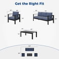 thumbnail image 6 of Superjoe 4 Pcs Aluminum Outdoor Furniture Set 5 Seats Patio Conversation Sofa Set Sectional Counch with Coffee Table Black Frame Blue Cushion, 6 of 7