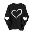 thumbnail image 6 of BLTIBY Valentine Sweatshirts for Women Love Heart Graphic Sweater Long Sleeve Round Neck Pullover Blouse Casual Fashion Valentines the Day Top Black 2 XL, 6 of 9