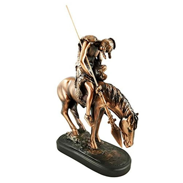 Large End Of The Trail Indian Native Tribal Hero Warrior Figurine Electroplated Bronze Reproduction Of James Fraser Sculptwork In Wisconsin National Cowboy And Western Heritage Museum Walmart Com Walmart Com