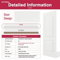 thumbnail image 4 of 36" x 80" Arch Top 2 Panel Interior Door Slab, Molded Solid Core Door Panel as Barn Door, Pocket Door, French Door, Prehung Door - as Panty Door, Closet Door, Pre-finished & Paintable, White, 4 of 9