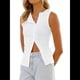 thumbnail image 2 of Chaleco Abotonado para Mujer, Camiseta Sin Mangas de Verano Acanalada con Botones y Abertura Frontal, Camiseta Sin Mangas Ajustada y Elegante M, 2 of 10