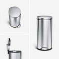thumbnail image 4 of simplehuman 30 Liter / 8 Gallon Round Step Trash Can, Brushed Stainless Steel, 4 of 5