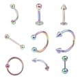 thumbnail image 3 of 9Pcs Belly Button Rings Navel Piercing Rings Body Piercing Jewelery Rings for Colorful, 3 of 9