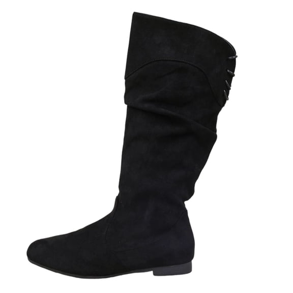 Dasayo Mid-Calf Boots Women Slouch Dress Black Wide Width Pointed Toe Boots Women Shoes 36