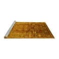 thumbnail image 2 of Ahgly Company Machine Washable Indoor Square Oriental Yellow Industrial Area Rugs, 5' Square, 2 of 4