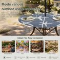 thumbnail image 6 of Round Outdoor Tablecloth with Umbrella Hole and Zipper, Dark Blue Starfish Coastal Tablecloth with Elastic Waterproof, Summer Beach Nautical Sea Ocean Patio Table Covers for 36" - 44" Pool Tables, 6 of 9