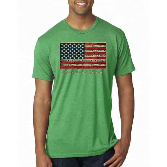 Wild Bobby, American Game Flag Baseball Bat Ball, Sports, Men Premium Tri Blend Tee, Envy, Small