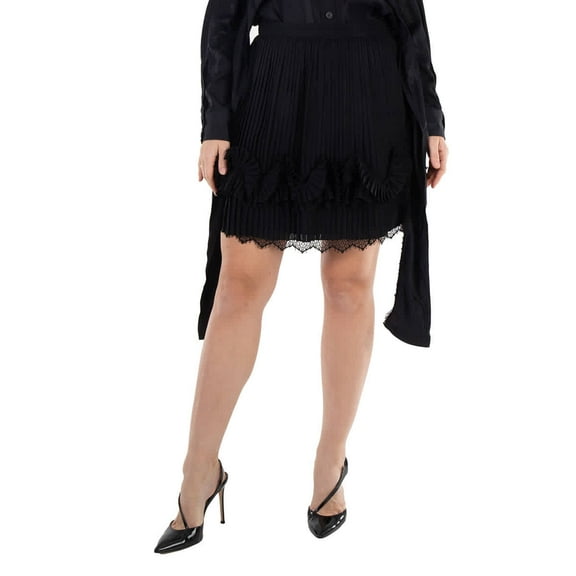 Burberry Pleated Lace-Trim Skirt, Brand Size 6 (US Size 4)