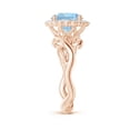 thumbnail image 3 of ANGARA Natural Vintage Inspired 1.6 ct Aquamarine Flower and Vine Ring in 14K Rose Gold for Women (Size-8mm) | March Birthstone, Anniversary, Jewelry Gift for Women | Natural Aquamarine Ring, 3 of 10