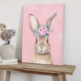 thumbnail image 5 of WFSposter Pink Easter Bunny Rabbit Canvas Wall Art Print, Easter Decor Bunny Nursery Girl Room Decor, Flower Animal Nursery Decor, Rabbit Wall Art for Nursery Girls Room Bedroom Kid's Room 11x14In, 5 of 7