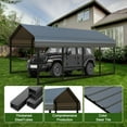 thumbnail image 3 of 20x20 ft Portable Garage Heavy-Duty Metal Carport Canopy Kit, All-Weather Shelter with Reinforced Galvanized Steel Frame, Snow Load Rated for RV, Truck, Boat & 2 Car Storage, Multi-Use Party Tent, 3 of 8
