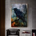 thumbnail image 4 of Pintura de acuarela de cuervo, póster impreso en lienzo, arte de pájaro de pared, imagen de cuervo oscuro para regalo de Halloween, decoración del hogar para sala de estar, Cuadros, 4 of 4
