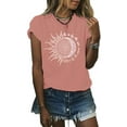 thumbnail image 2 of Sherrylily Summer Sun and Moon Print Graphic T-shirts for Women, 2 of 3