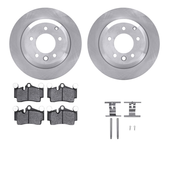 Dynamic Friction Company Rear Brake Rotors with 5000 Advanced Brake Pads includes Hardware 6512-74427