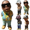 thumbnail image 2 of Legend Hip Hop Rapper Estatua de resina conmemorativa Minifiguras Adornos Decoración, Decoración de resina de rapero Decoración de jardín / hogar, Escultura de resina de estrella de música rap especia kaili Sencillez, 2 of 5
