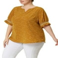 thumbnail image 4 of CHUANK Women‘s Plus Size Summer Outfits Pin Dots Floral Fashion Blouses, 4 of 6