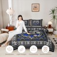 thumbnail image 3 of Erosebridal Vintage Dragon Full Size Comforter Sets, Bohemian Aztec Mandala Bedding Sets, Black Gray Blue, Black Reversible 3-Piece, 1 Comforter and 2 Pillowcases, 3 of 6
