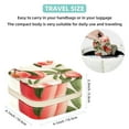 thumbnail image 5 of Peach Travel Portable Square Jewelry Box Organizing Rings Earrings Necklaces Bracelets for Girls Women, 5 of 6
