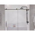 thumbnail image 5 of Madam Series 76 x 60 in.  Frameless Sliding Shower Door in Matte Black & Brushed Gold, 5 of 10