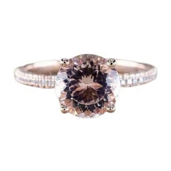 HeartsAndYou 1.2ct Natural Morganite & Diamond Ring 100% REAL 14k SOLID Rose Gold Accents