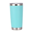 thumbnail image 1 of Vaso térmico de acero inoxidable con aislamiento al vacío, doble pared, ideal para agua o café. Verde claro, 1 of 9