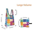 thumbnail image 2 of Shopping Bag 17.5×4.5×15in Crack Resistant Waterproof Super Large Capacity Reusable Extended Handle Can Be Carried Or One Shoulder Aliceblue Colorful Houndstooth Hand-Drawn Sketch_1, 2 of 8