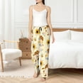 thumbnail image 5 of Uemuo Watercolor Bee Honey Honeycomb Bee Pattern Women's Wide Leg Palazzo Lounge Pants with Pockets Light Weight Loose Comfy Casual Pajama Pants-Large, 5 of 9