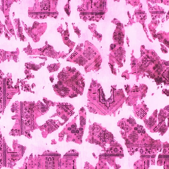Ahgly Company Indoor Square Abstract Pink Modern Area Rugs, 4' Square